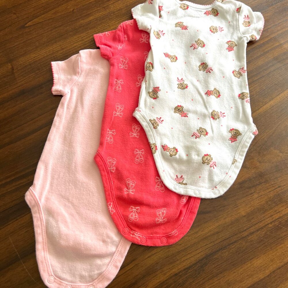 Baby Girl | Carter's | 3 PC Pink/White Bodysuits | 3M - Picture 2 of 9